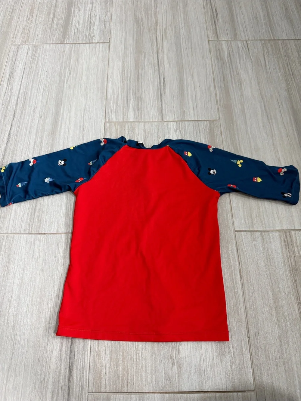 3 Bright Red & Navy Kids Swim Tops rash guards medium 7/8 Mickey Mouse, Nautica